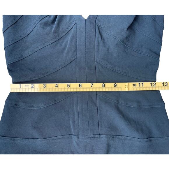 Bianca Nero Black Bandage Bodycon V Neck Stretch Slimming Dress - Small est. - Picture 8 of 12